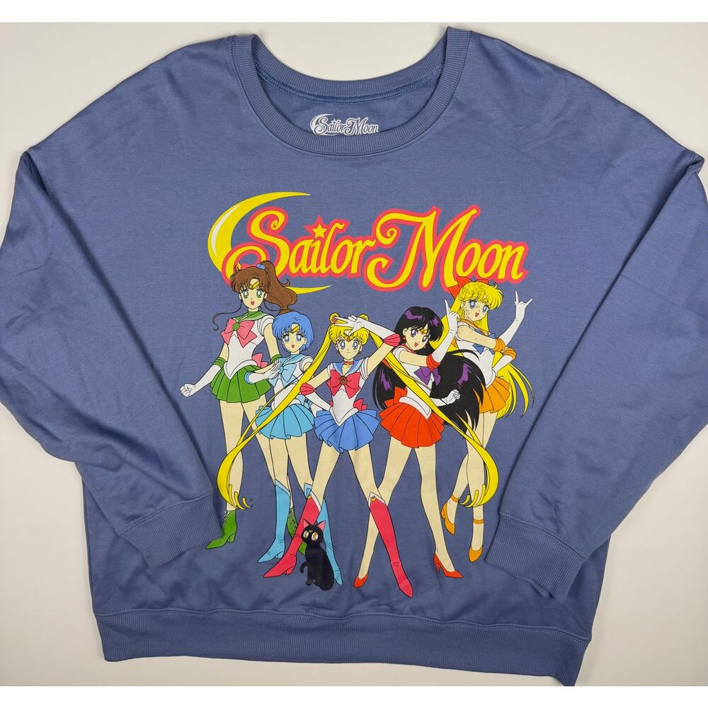 Sailor Moon Anime Crewneck Sweatshirt Women’s Large Purple Graphic